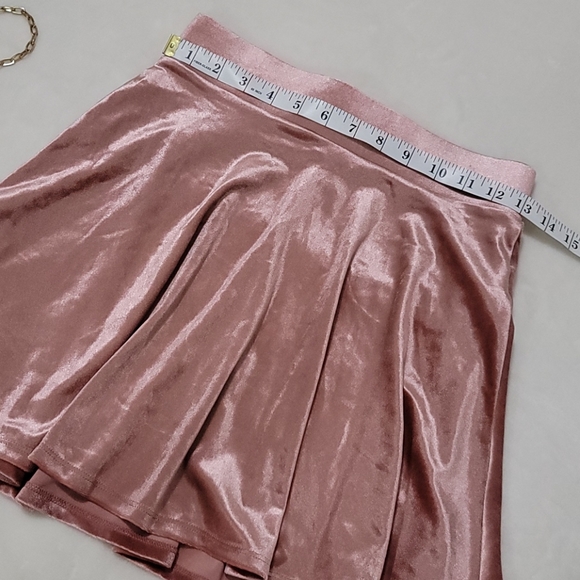 🦄 SOFT SHINE VELVET SKATER SKIRT DUSTY ROSE PINK - Picture 6 of 7
